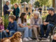 Kinder, Jugendliche und Erwachsene verschiedener Generationen begegnen sich in einem belebten Sozialraum mit Spiel-, Begegnungs- und Freizeitmöglichkeiten. KI-generiertes Bild.